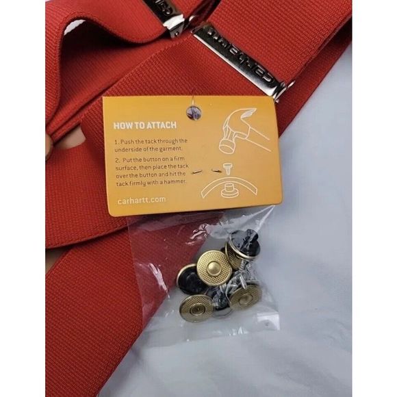Carhartt Suspenders With Buttons 2” Red NEW - Picture 9 of 9